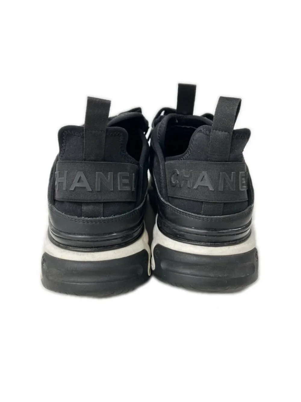 Chanel CC Logo Mixed Fiber Low Cut Sneakers